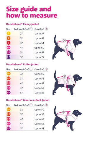 Doodlebone Reversible Puffer Dog Jacket Sky/Ocean - Size 5-7