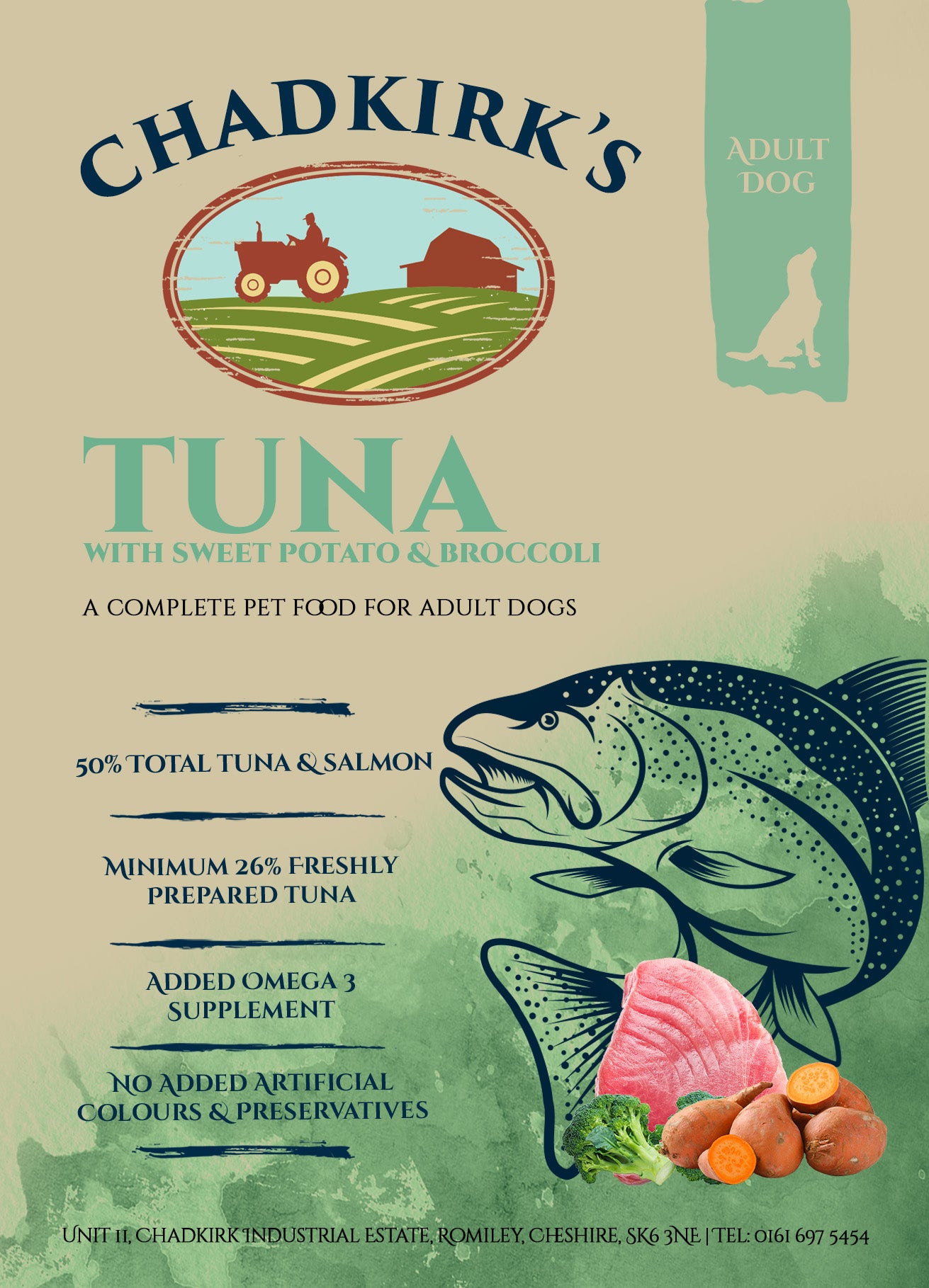 Chadkirk's Own (2kg) Adult Grain Free Tuna with Sweet Potato and Broccoli