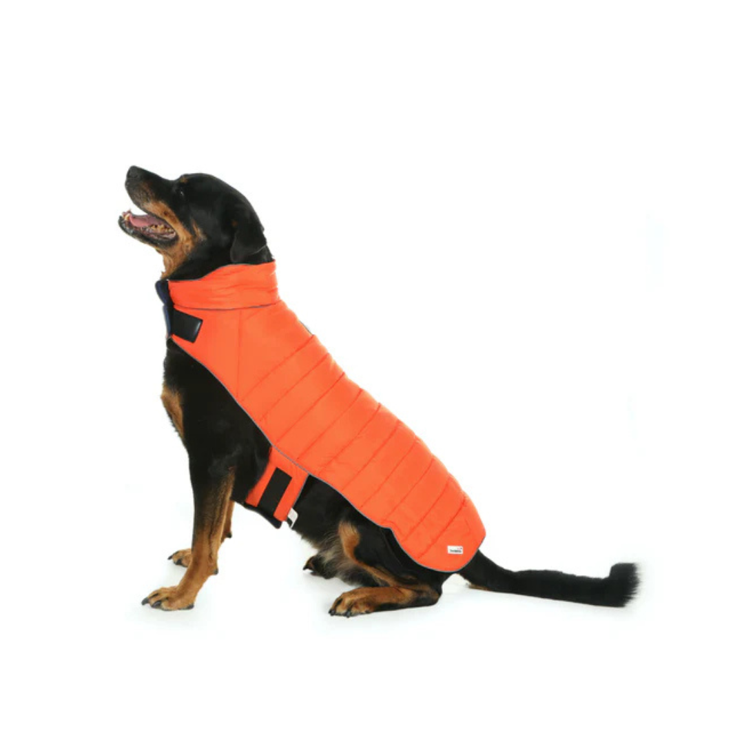 Doodlebone Reversible Puffer Dog Jacket Tangerine/Ocean Size