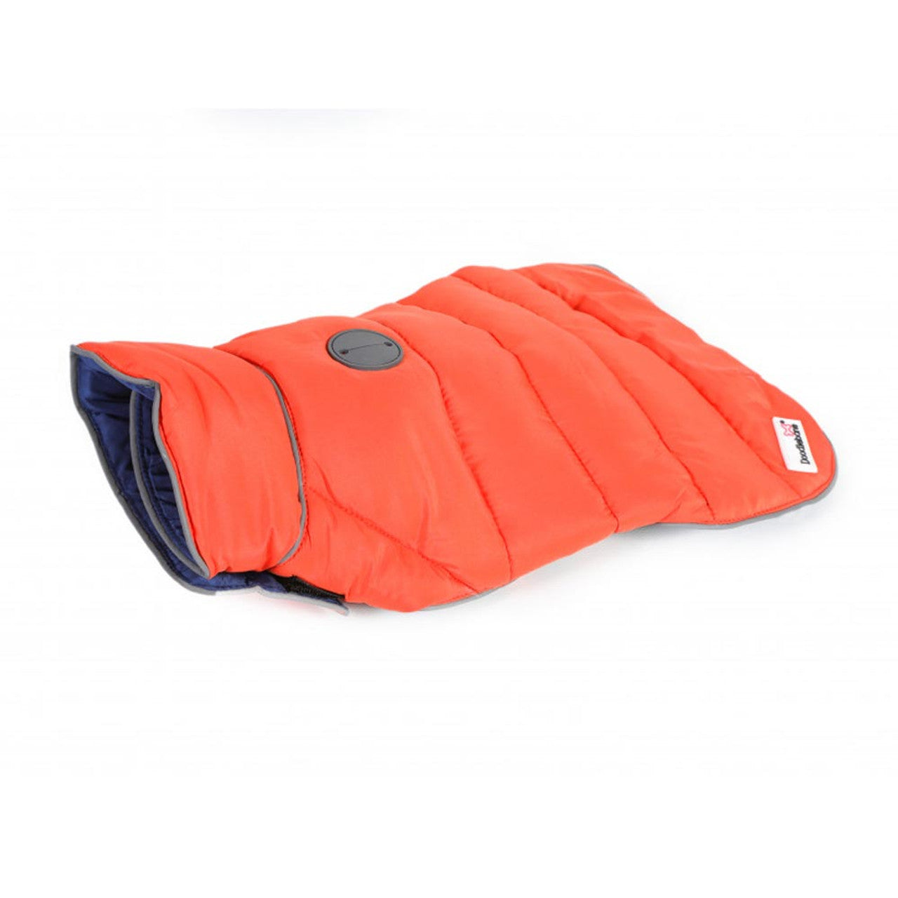 Doodlebone Reversible Puffer Dog Jacket Tangerine/Ocean - Size 7-10