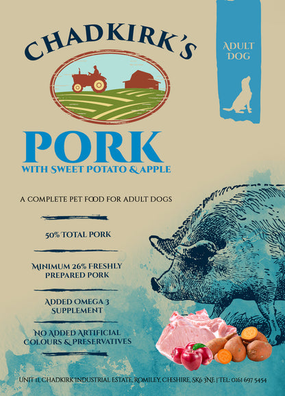 Chadkirk's Own (6kg) Adult Grain Free Pork and Sweet Potato and Apple