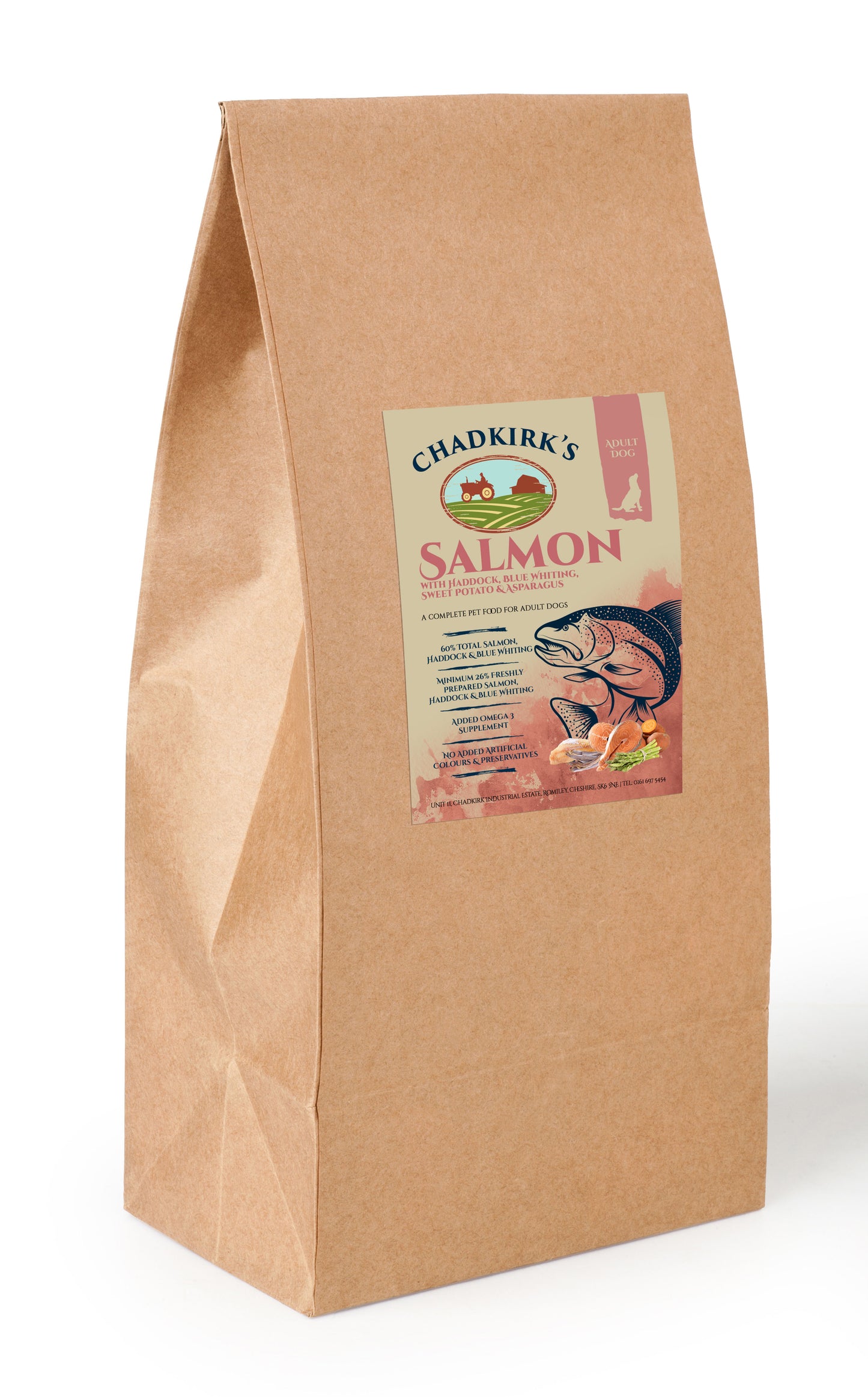 Chadkirk's Own (15kg) Puppy Grain Free Salmon with Haddock, White Fish, Sweet Potato & Asparagus