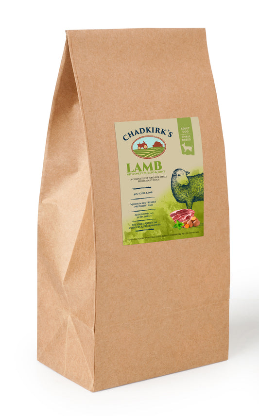 Chadkirk’s Own (2kg) Adult Grain Free Small Breed Lamb with Sweet Potato & Mint