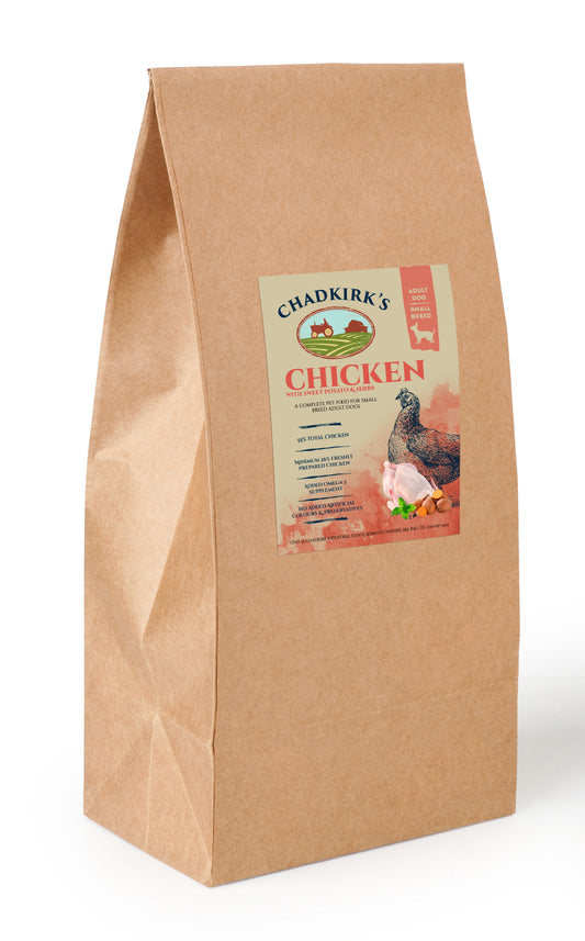 Chadkirk's Own (2kg) Adult Grain Free Small Breed Chicken, Turkey, Salmon, Sweet Potato & Carrot