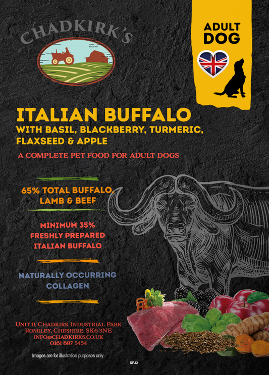 Chadkirk's Own (2kg) Super Food Adult Grain Free Italian Buffalo with Basil, Blackberry, Turmeric, Flaxseed & Apple