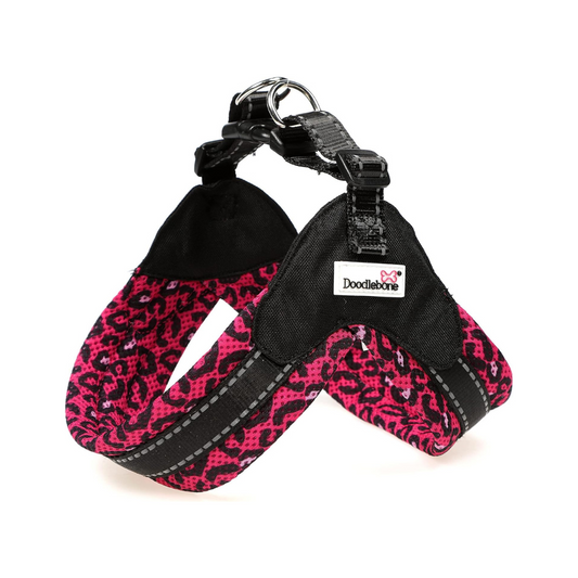 Doodlebone Boomerang Harness Pink Leopard - Size 4-5