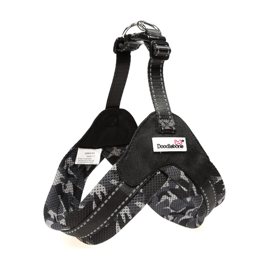 Doodlebone Boomerang Harness Charcoal Camo - Size 4-5