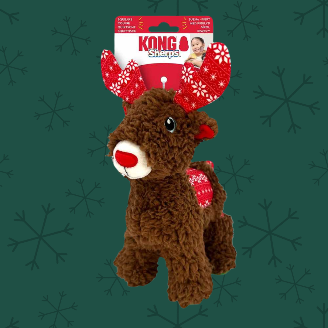 KONG Holiday Sherps Reindeer Christmas Dog Toy