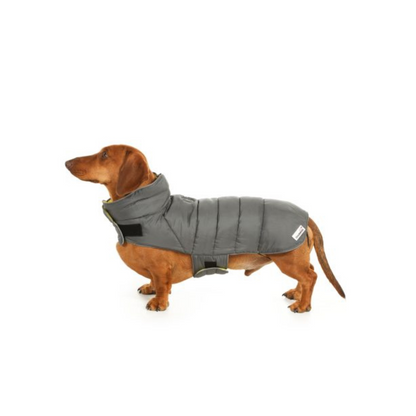 Doodlebone Reversible Puffer Dog Jacket Lemon/Smoke - Size 5-7