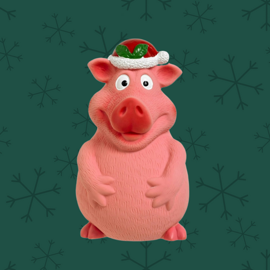 Good Boy Smiley Christmas Pig Dog Toy