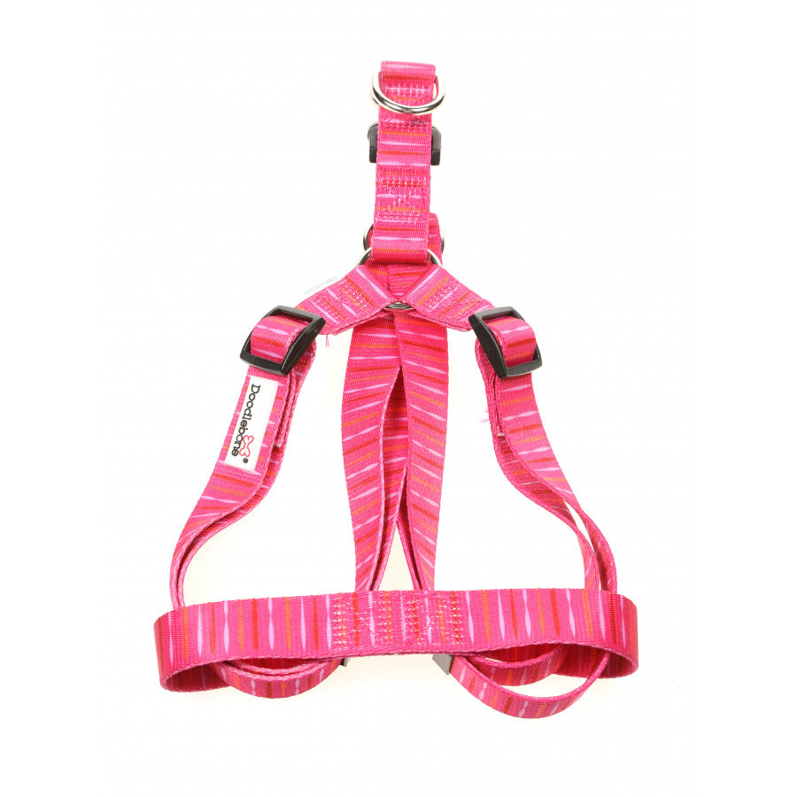 Doodlebone Originals Pattern Harness Pink Stripe - Size 5-8