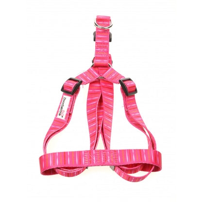 Doodlebone Originals Pattern Harness Pink Stripe - Size 5-8